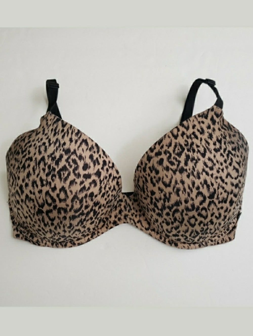 34DD Victoria's Secret Nude Black Animal Print Padded No Wire Bra